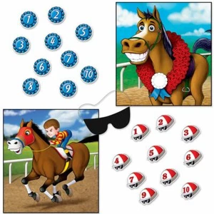 PIN THE CAP ON THE JOCKEY - 2 GAME (CAP/ROSETTE) RACE NIGHT THEME PARTY GAME - Picture 1 of 1
