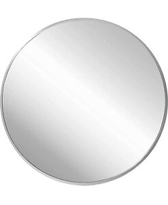24" Deluxe Contemporary Silver Circular Aluminum Mirror
