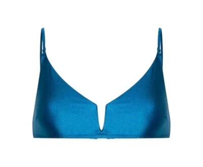Sujetador/top de bikini Zimmermann August Plunge alambre en V | azul/verde azulado, correas ajustables Foto 1 de 4