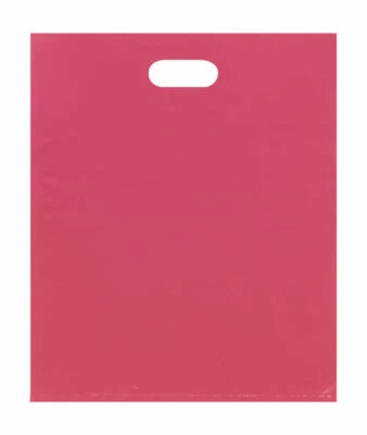 Plastic Bags 500 Pink Shopping Merchandise Gift Diecut Handles 15 x 18" x 4"