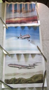 (3) 1979 American Airlines 16x20 Poster Lot DC10, 727, 747 Flugzeug - Bild 1 von 6