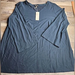 Eileen Fisher NEW Navy Blue Tunic Crepe Size 2X - Picture 1 of 9