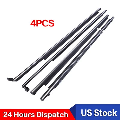 FOR TOYOTA COROLLA 1995 1996-2001 2002 DOOR BELT MOLDING WEATHERSTRIP SET  BLACK Foto 1 de 4
