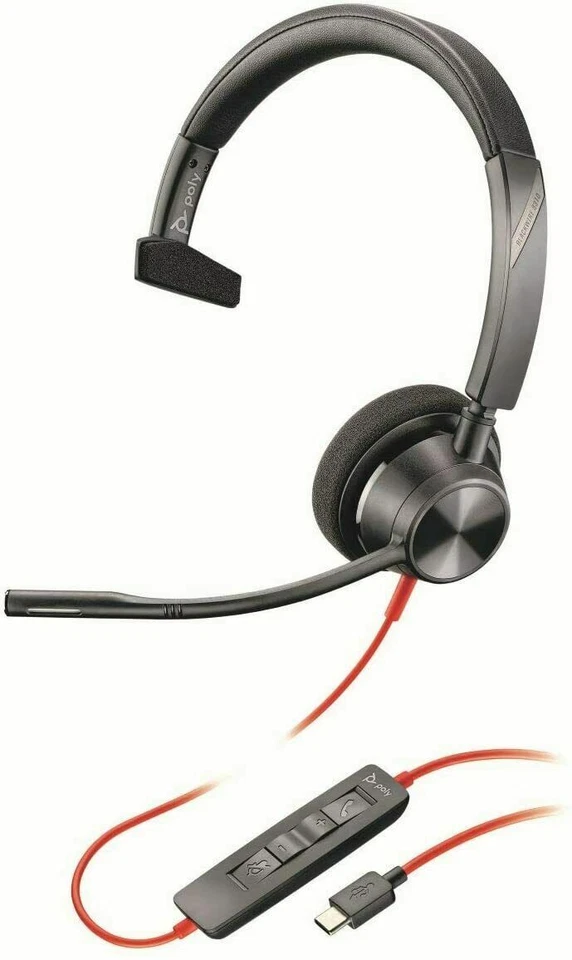 Plantronics Blackwire 3310 BW3310 USB-C Mono Kopfhörer Mit Headset - Bild 1 von 1