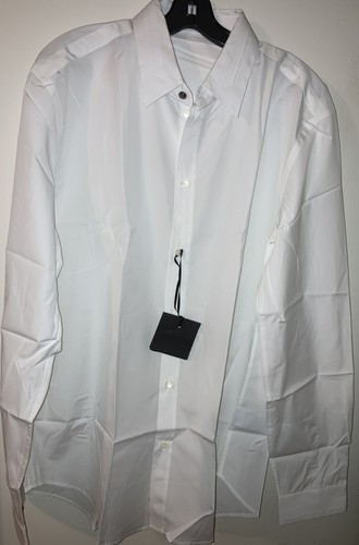 Camicia bianca classica uomo Versace Camisia tessuto autentica nuova con etichetta taglia 43 cotone