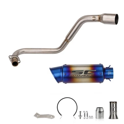 Low Mount Exhaust System Headers Muffler Pipe 51mm For Honda Grom 125 2013-2025 - Image 1 of 4