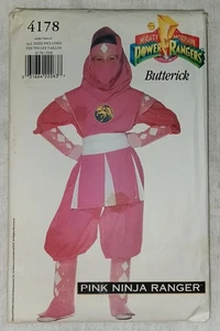butterick 4178 sewing pattern pink ninja power ranger sewing pattern uncut - Picture 1 of 2