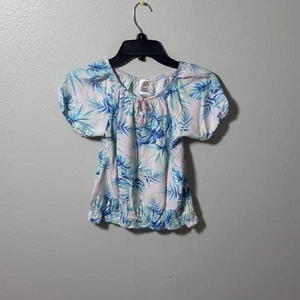 Wonder Nation Girls Blouse Floral Palms Trees Size L(10-12) - Picture 1 of 5