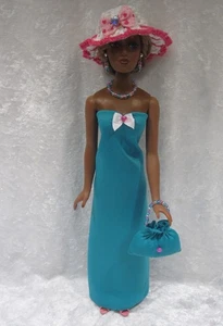 Made to Fit ALEX Madame Alexander #08 Dress, Hat, Purse, Necklace & Earrings Set - Picture 1 of 3