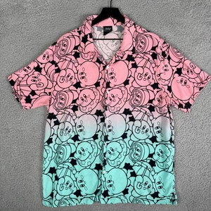 Nintendo Kirby Videospiel Shirt Herren XL Button Up All Over Print Kurzarm - Bild 1 von 7
