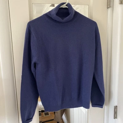 Women’s Cashmere Turtleneck Sweater By Kirkland Size M Dark Purple Blue - Image 1 of 4