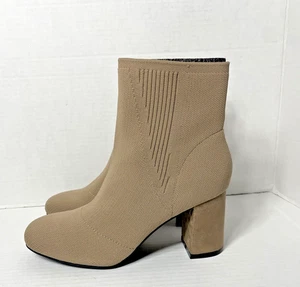 Mia Braxton Arena Oscura Desnudo Elastizado Botines Bloque Botas Talla 8.5 - Imagen 1 de 9