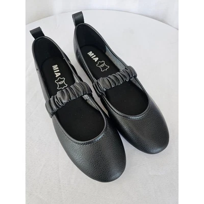 Sapatilhas femininas de couro MIA Uliana Mary-Jane pretas tamanho 8,5 M novas com etiquetas - Imagem 1 de 4