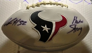Lonnie Johnson Jr Texans Logo Signed Full Size Football "Houston Strong" JSA - Picture 1 of 6