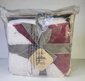 Berkshire Blanket & Home Co 50X70 Blanket Fur Throw White /Red Bedding Cover - Picture 1 of 11