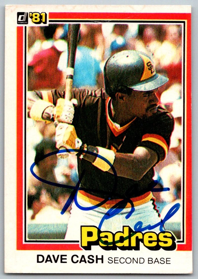 1981 Donruss #121 Dave Cash SIGNED   San Diego Padres - Image 1 of 2