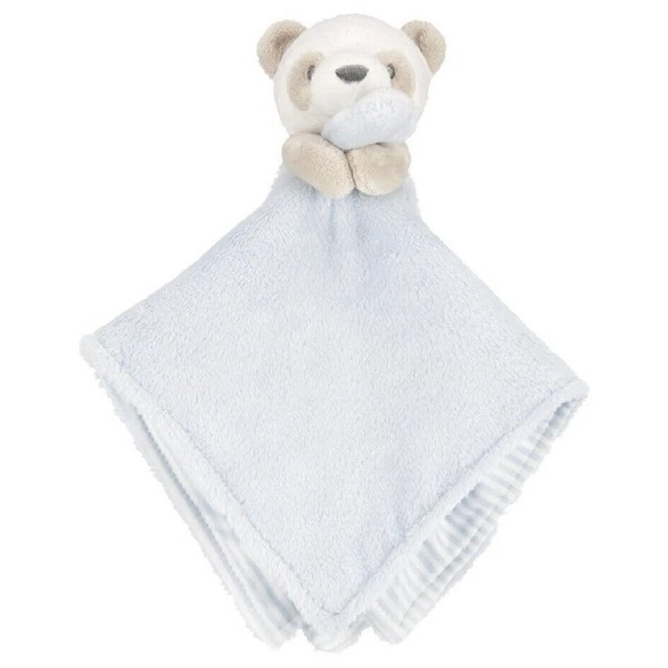 Carter's Baby Panda Light Blue Plush Lovey Security Blanket White Stripes