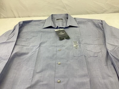 Camisa Van Heusen Para Hombre 18 34 XXL Azul Calce Regular Sin Arrugas Abotonada Foto 1 de 4