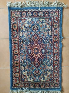 Tappeto Persiano Originale Scendiletto India 93 X 62 Vintage But New Danneggiato - Foto 1 di 3