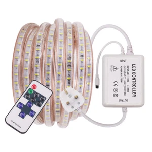 AC 220V 240V 3014 LED Strip Lights Dimmable Flexible Rope Band Lights Remote - Picture 1 of 13