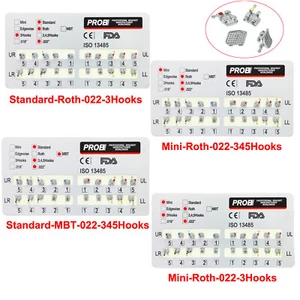 10 paquetes de soportes metálicos para ortodoncia dental PROB mini ranura estándar Roth/MBT .022 - Imagen 1 de 22