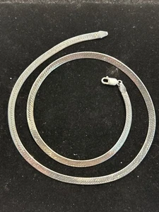 STERLINGSILBER HERRINGBONE HALSKETTE 24" - HERGESTELLT IN ITALIEN - Bild 1 von 7