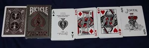 Bicycle Foil Back Crimson Playing Cards - Picture 1 of 5