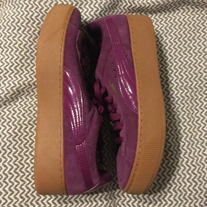 Puma Vikky Platform Dark Purple 7.5 Sneakers Plum Suede Aubergine Fashion Used - Picture 1 of 8