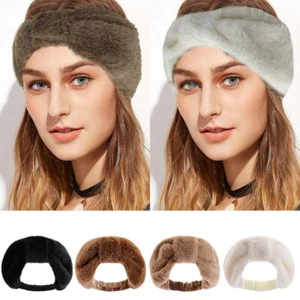 Fuzzy Headband Winter Plush Warm Elastic Headwear Ear Warmer Hairband For Women - Picture 1 of 16