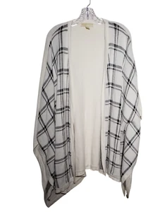 Michael Michael Kors Womens Poncho White Black Sweater Short SleeveSize S/M - Picture 1 of 6