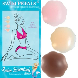 BRAZA Swim Silicone Gel Petals Nipple Cover Pads Self Adhesive Reusable - PETALS - Picture 1 of 1