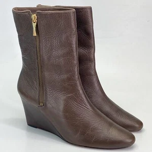 Kate Spade New York Volte Wedge Ankle Boots Women's Size 9M Brown Leather (HF6) - Picture 1 of 15