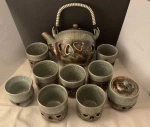1940s Otagiri Soma Ware Somayaki Mid-Century Japanese Tea Set- Pieces - Picture 1 of 11