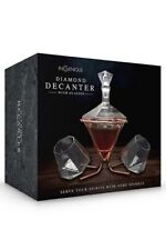 DIAMOND DECANTER WITH STAND AND GLASSES / TUMBLERS BY INGENIOUS