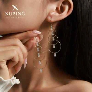 Gold-plated thousand-yuan girl charm with round loop and dangling ear hook - Picture 1 of 4