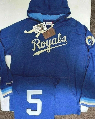 GEORGE BRETT KANSAS CITY ROYALS THROWBACK HOODY JERSEY 2X-6X MITCHELL & NESS Cover