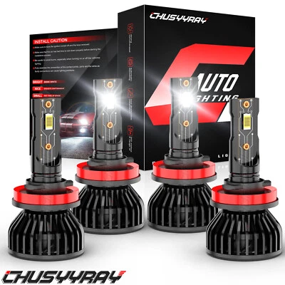 For Buick	Verano 2012 2013 2014-2017 LED Headlight KIT High Low Beam Bulbs 6000K - Image 1 of 4