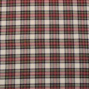 DESIGNER TARTAN PLAID GREEN RED BLUE 100% COTTON MULTIUSE FABRIC BY YARD 54"W - Picture 1 of 6