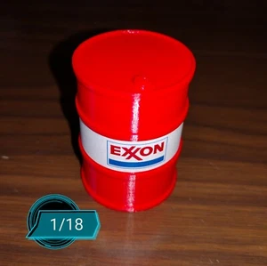 # 1/18 BIDONE CARBURANTE 200 l EXXON x DIORAMA ASSISTENZA RALLY o GARAGE PLA # - Bild 1 von 2