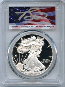 2021-W Americano de Plata Prueba Águila 1 OZ Moneda PR70 DCAM Thomas Cleveland - - Imagen 1 de 2