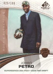 2005-06 SP Game Used Basketball 100 Copper Parallel #134 Johan Petro /100