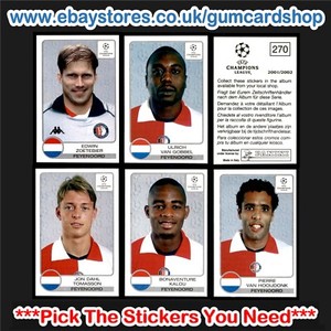 Panini Champions League 2001/2002 (FEYENOORD)  *Please Select Stickers*