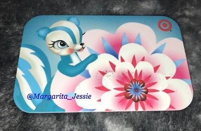TARGET 2006 BLUE SOW SKUNK W/PINK LOTUS FLOWERS GIFT CARD NO VALUE ULTRA RARE - Image 1 of 2