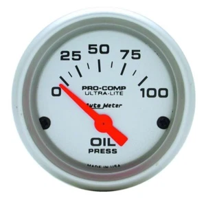 Medidor de presión de aceite eléctrico AutoMeter 4327 Ultra-Lite 2-1/16" 0-100 PSI iluminado - Imagen 1 de 3