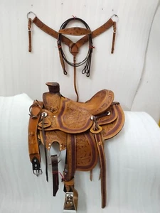 Wade Horse Saddle Tree Fork Western Premium Leather Roping Ranch Work 15". - Picture 1 of 9
