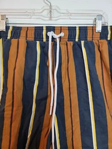 Goodthreads baule da bagno da uomo marrone tabacco/navy a righe taglia media - Foto 1 di 11