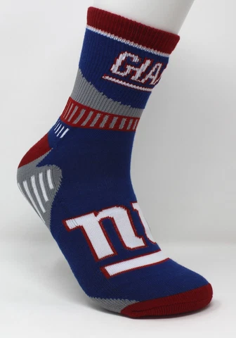 New York NY Giants NFL Red White Blue Adult 1/4 Quarter Mid-Length Socks *Large Cover