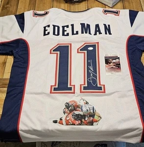 Julian Edelman Signed New England Patriots Superbowl LI The Catch Custom Jersey - Picture 1 of 6