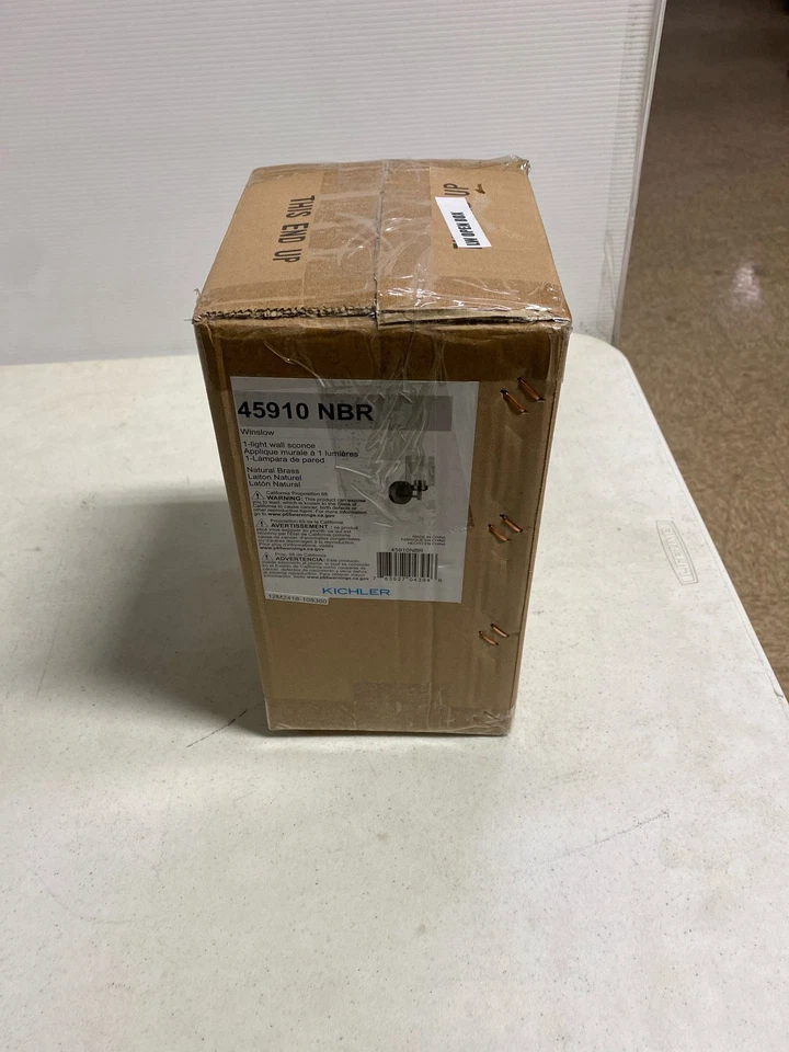 Aplique de pared Kichler 45910NBR Winslow de latón natural con vidrio transparente de semillas Foto 1 de 1