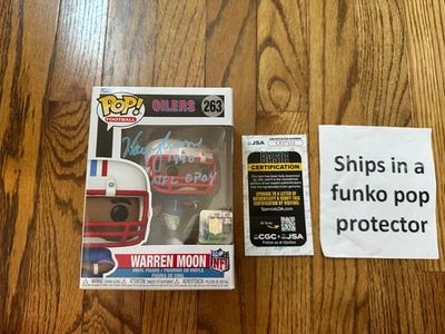Funko Pop Football NFL Houston Oilers  "Warren Moon" #263  Signed  AUTO JSA - Image 1 of 4